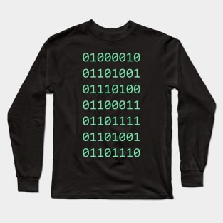 Bitcoin in binary code Long Sleeve T-Shirt